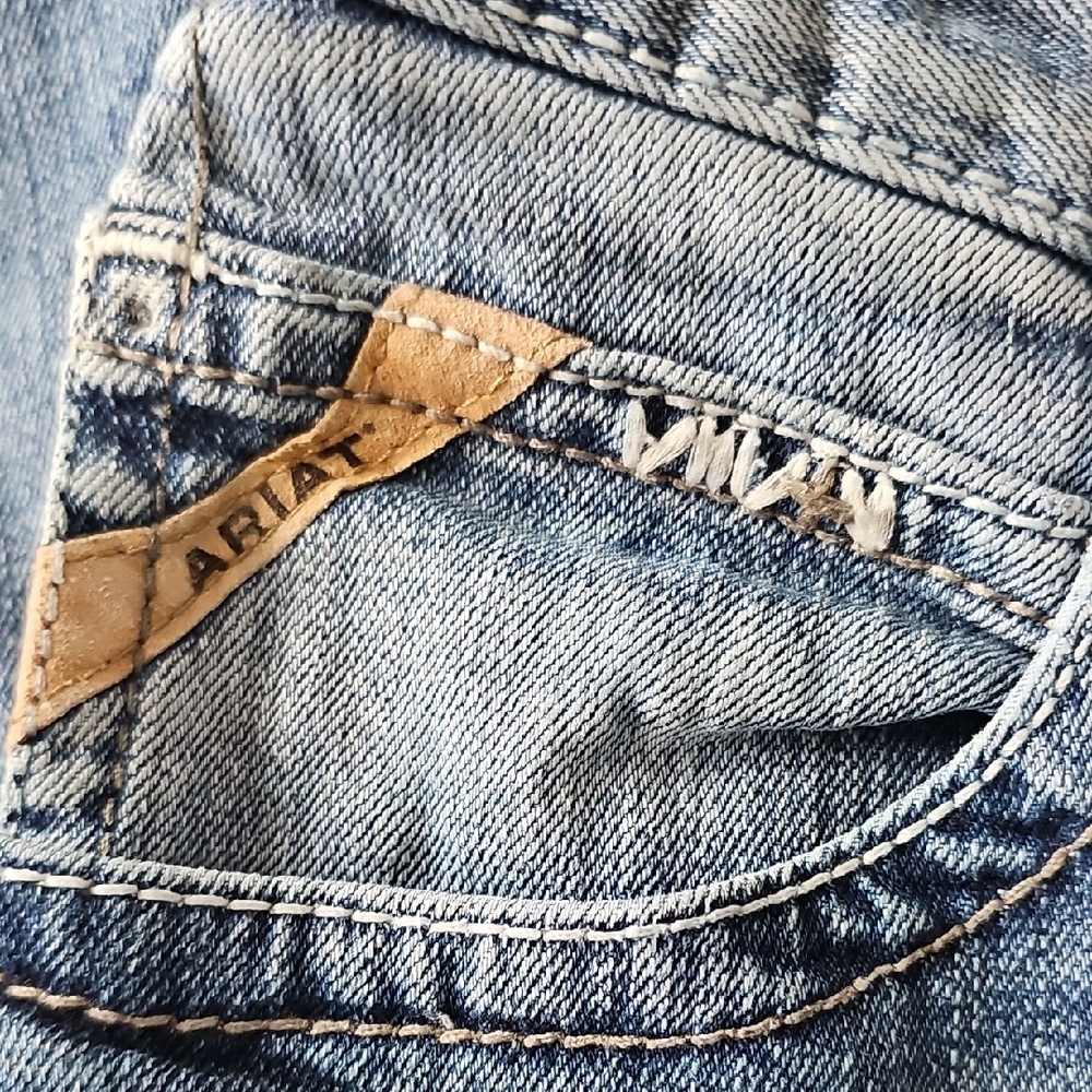 Ariat Blue Denim Jeans - Relaxed Boot Cut - Picture 6 of 8
